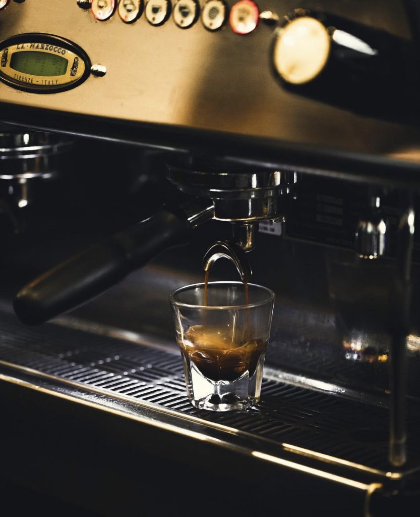 pulling a shot of espresso