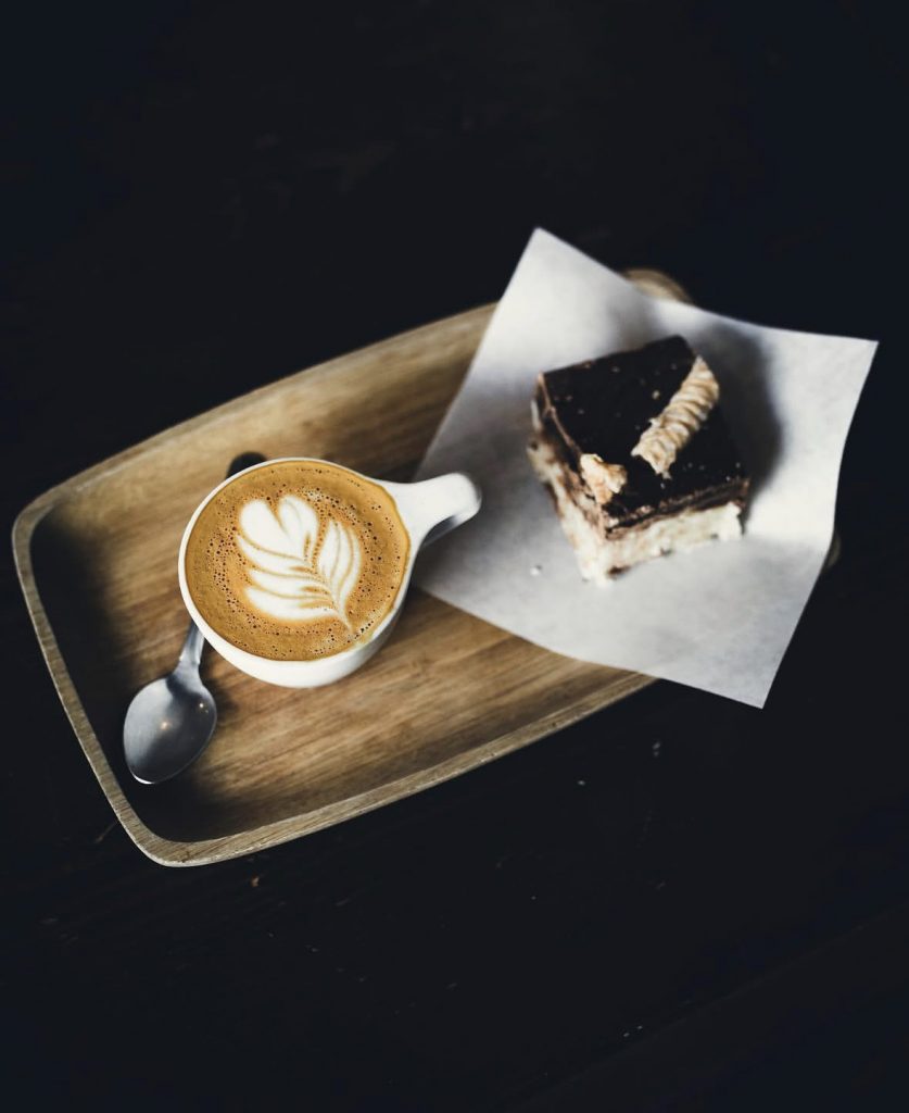 small cup of coffee and pastry