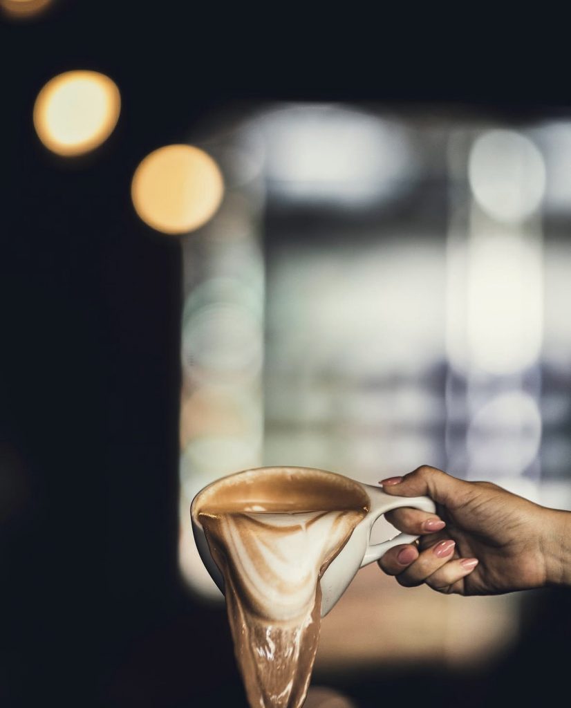 pouring a cup of coffee