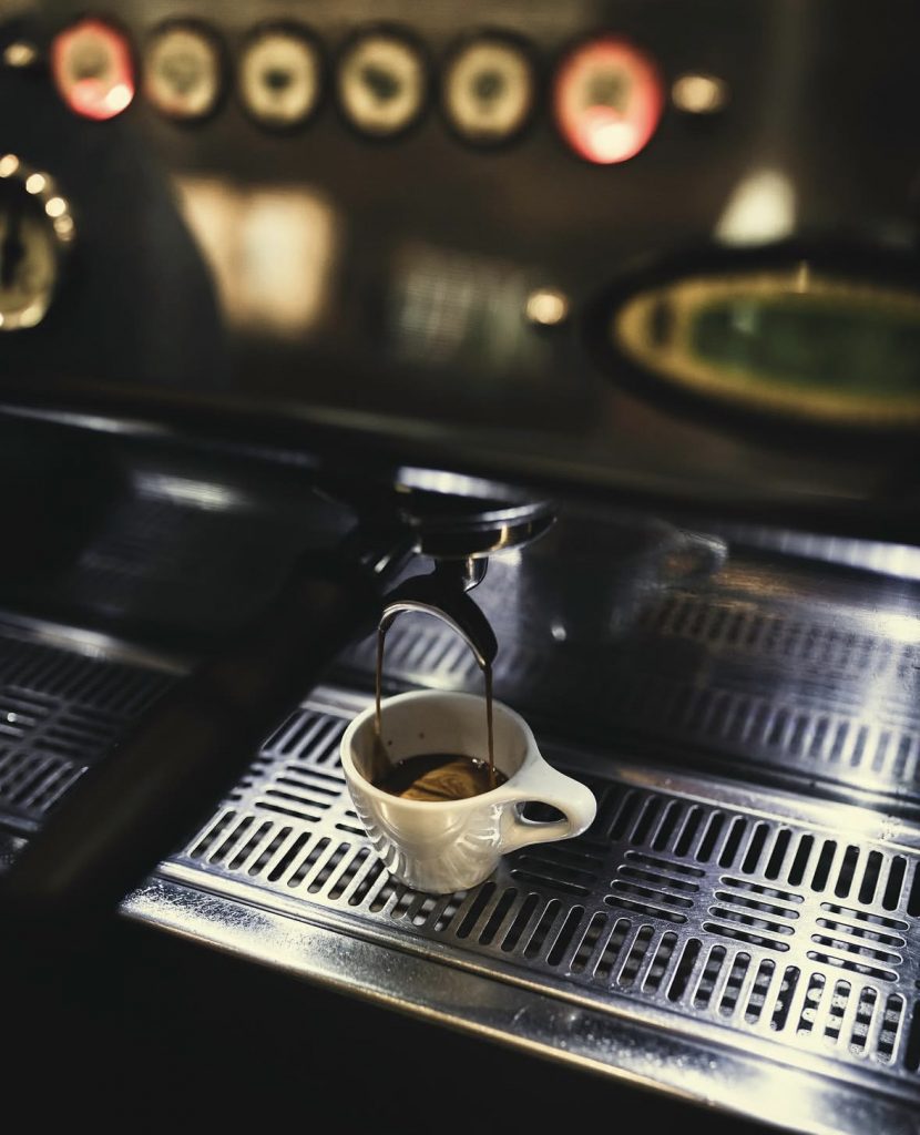 pulling a shot of espresso