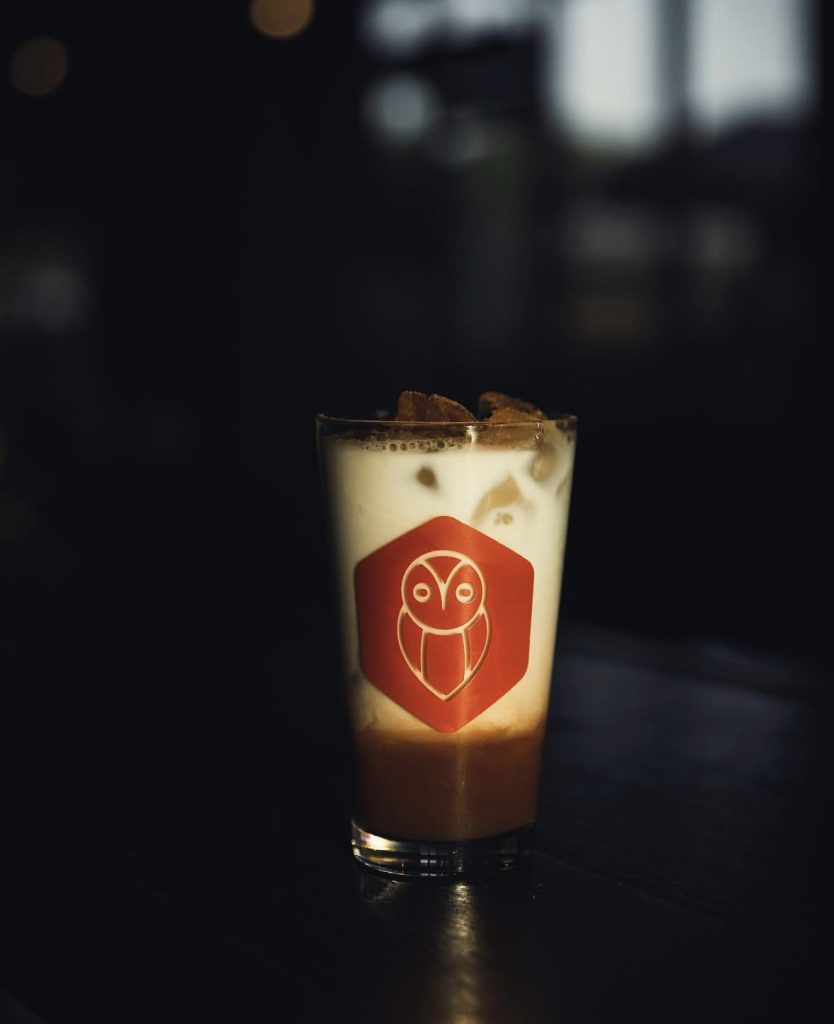 large glass of coffee