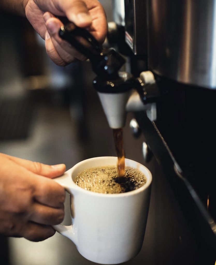 pouring a cup of coffee