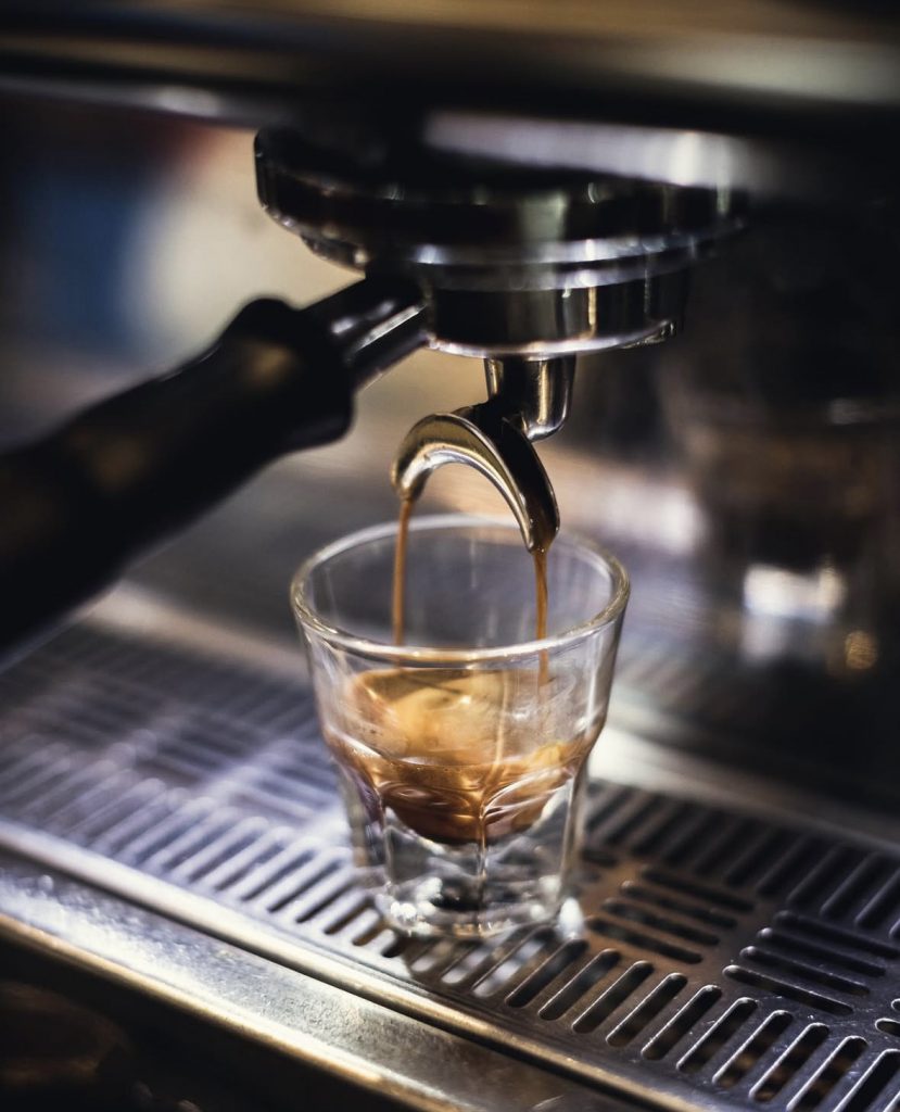 pulling a shot of espresso