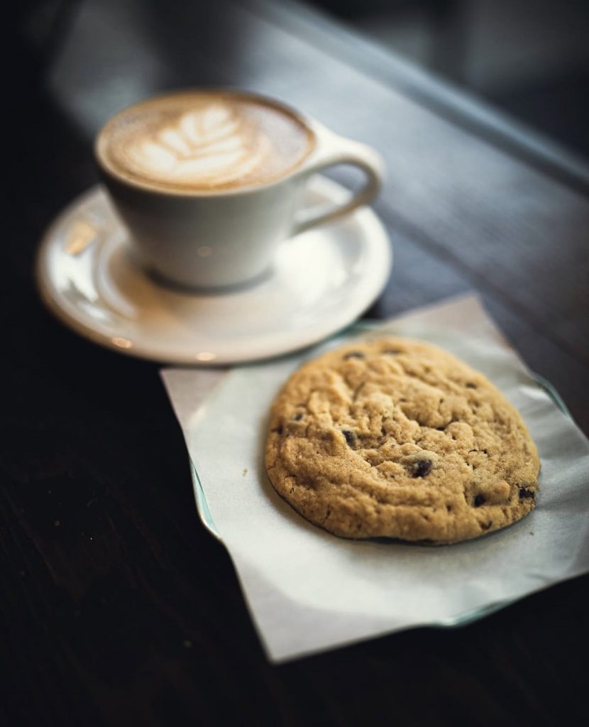 small cup of coffee and cookie