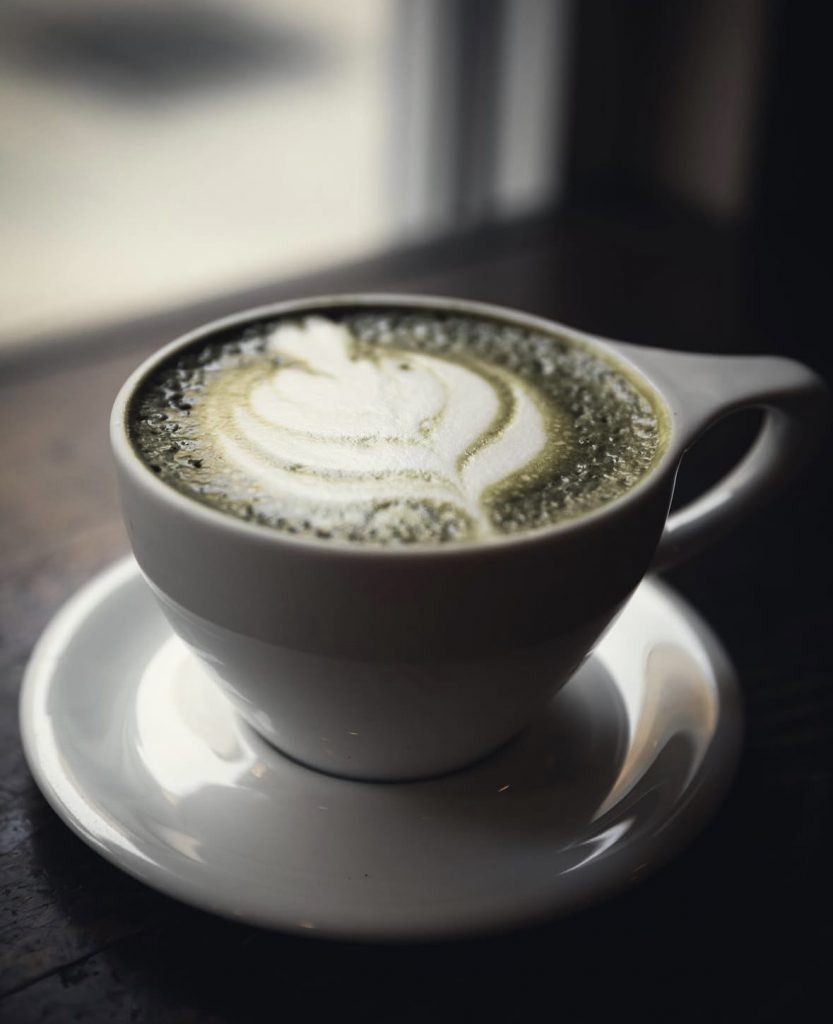 large mug with matcha